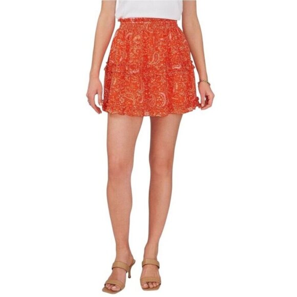 1.STATE Womens Size M Summer Eaze Paisley Print Smocked Waist Mini skirt ~ NWT - Picture 3 of 8